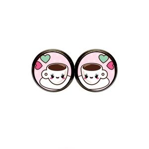 Kawaii Coffee Earrings - Love